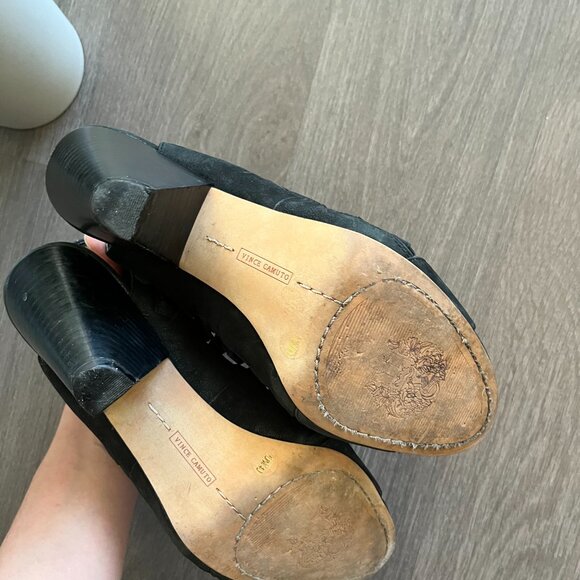 Vince Camuto Black Leather Lace Up Sandel with Zipper - Picture 8 of 8